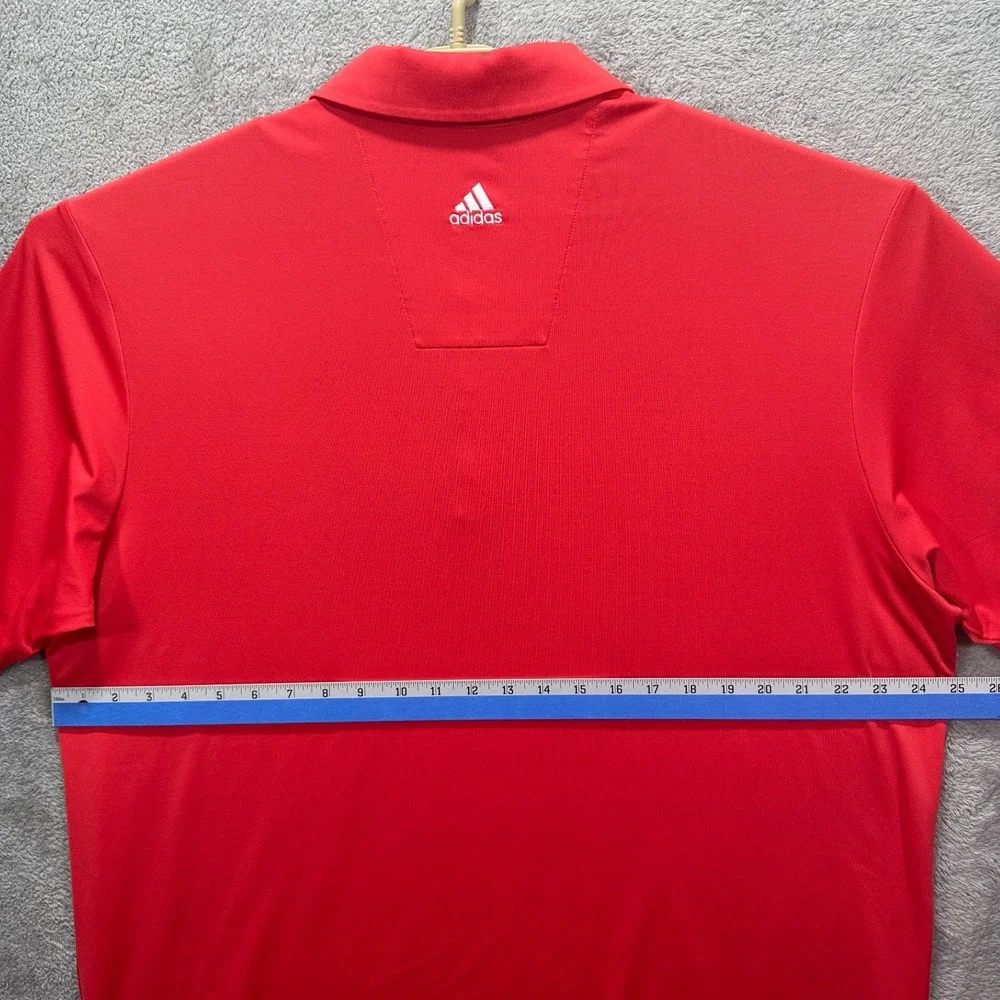 Adidas Polo Shirt Mens XL Red Jekyll Island Georgia Golf Climalite Performance